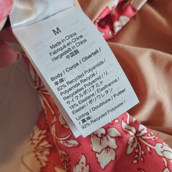 J Crew Curved-waist Cheeky Bikini Bottom Pink Floral Women's Medium Swim Beach - Picture 5 of 5